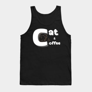 cat and coffee Tank Top